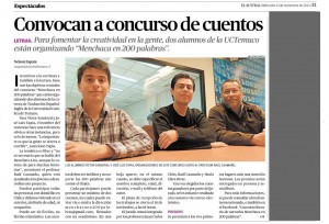 13-11-13 UC Temuco lanza concurso menchaca en 200 palabras