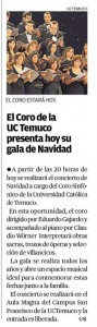 18-12-2014-El Coro de la UC Temuco presenta hoy su gala de Navidad