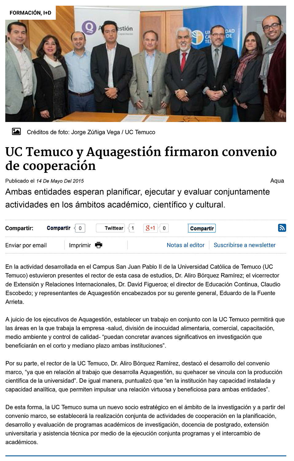 14-05-2015 UC Temuco y Aquagestión firmaron convenio de cooperación-1